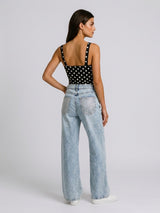 Sequin Distressed Jeans - Denim Blue (2)