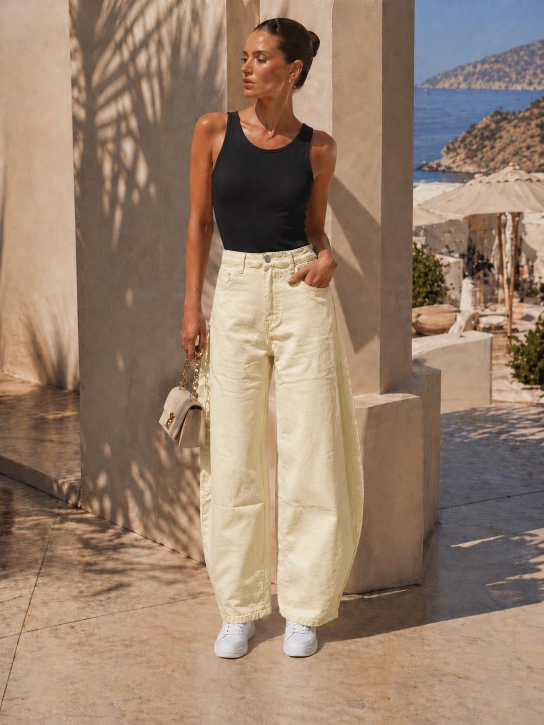 Barrel jeans - Lemon