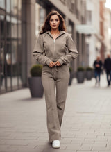 Drawstring Lounge Set - Dove Grey
