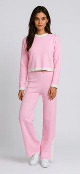Textured Knit Loungewear Set - Baby Pink