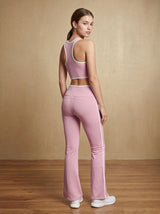 3 Piece Contrast Trim Activewear Set - Baby Pink (2)