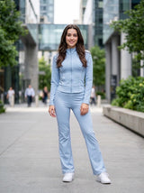 White stripe gym Set - Baby Blue