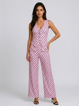 Polka Dot Tailored Waistcoat and Trouser Set - Baby Pink