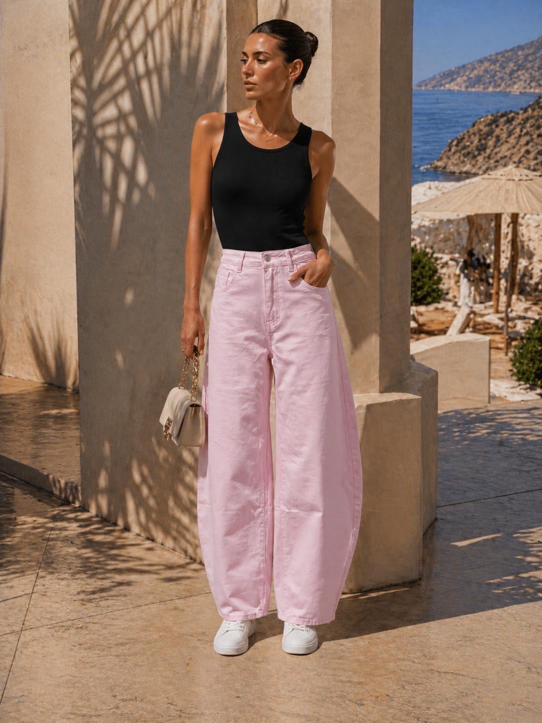 Barrel jeans - Baby Pink
