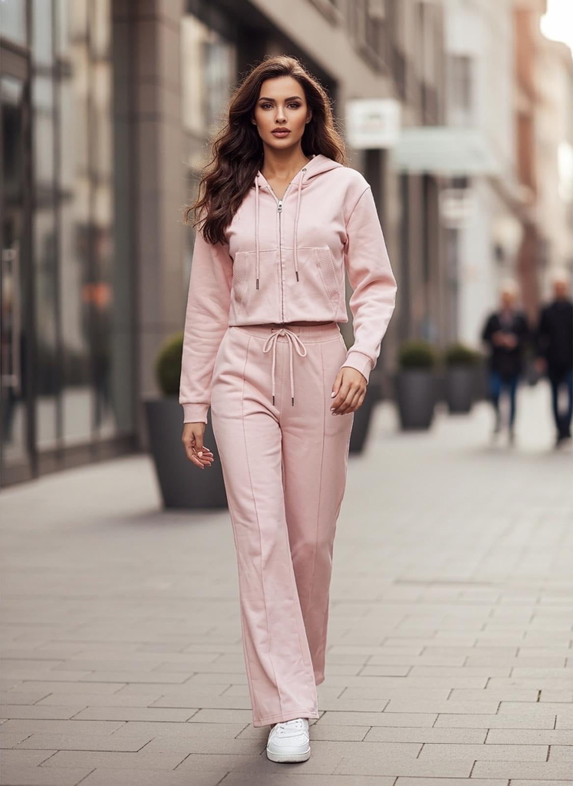 Drawstring Lounge Set - Baby Pink