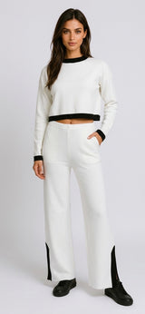 Textured Knit Loungewear Set - Ivory