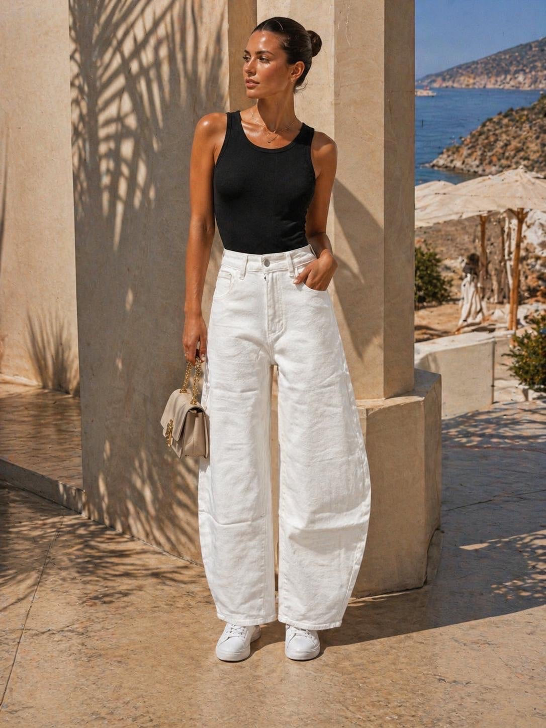 Barrel jeans - Ivory