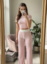 Ribbed Knit Lounge Set - Baby Pink